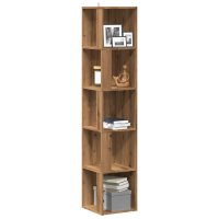 Dulap de colt Artisan din Lemn Prelucrat, Stejar, 33x33x165 cm - 2