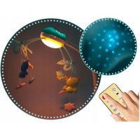 Carusel muzical 2in1 pentru bebelusi Ricokids Albastru cu telecomanda ,13 melodii linistitoare, cronometru, functie proiector si lampa de veghe - 1
