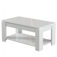 Masa de Cafea Shelf - Alb Lucios - 3