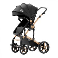 Carucior pentru copii Buf Boof A1 Deluxe Grey 2 in 1 reversibil 0-36 luni, cadru din aluminiu, amortizoare, accesorii incluse - 7