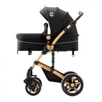 Carucior pentru copii Buf Boof A1 Deluxe Grey 2 in 1 reversibil 0-36 luni, cadru din aluminiu, amortizoare, accesorii incluse - 2