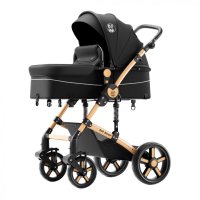Carucior pentru copii Buf Boof A1 Deluxe Grey 2 in 1 reversibil 0-36 luni, cadru din aluminiu, amortizoare, accesorii incluse - 3