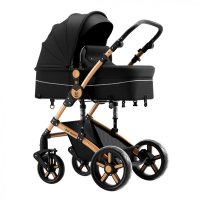 Carucior pentru copii Buf Boof A1 Deluxe Grey 2 in 1 reversibil 0-36 luni, cadru din aluminiu, amortizoare, accesorii incluse - 4