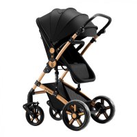 Carucior pentru copii Buf Boof A1 Deluxe Grey 2 in 1 reversibil 0-36 luni, cadru din aluminiu, amortizoare, accesorii incluse - 5