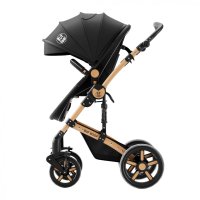 Carucior pentru copii Buf Boof A1 Deluxe Grey 2 in 1 reversibil 0-36 luni, cadru din aluminiu, amortizoare, accesorii incluse - 6