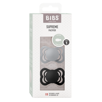 Set 2 suzete Bibs Supreme Silicon tetina simetrica 0 luni + CloudBlack - 1