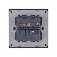 Intrerupator Triplu Cap Scara Cu Panou Din Sticla Securizata Techstar® TGS 01, 220V, 16A, 86 X 86 Mm, Negru, cu 3 Faze - 4