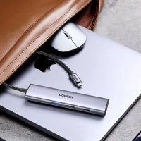 Adaptor multifunctional 5-in-1 UGREEN USB-C Adapter , 1X USB 3.0, 2X USB 2.0, 1X HDMI 4K,USB-C 100W PowerDelivery, Gri - 4