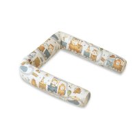 Aparatoare pentru patut MimiNu, Tip rulou, Husa detasabila, 180 cm, Bumbac Oeko Tex Standard 100, Design Zoo in train - 1