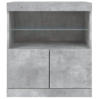 Servanta moderna cu lumini LED RGB, gri beton, 60x37x67 cm - 6