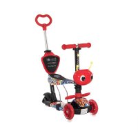 Trotineta pentru copii Smart Plus Red Graffiti, 3 roti cu LED, scaun reglabil si detasabil, maner parental reglabil, ghidon reglabil, greutate suportata 20 kg, varsta 3 ani+ - 9