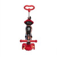 Trotineta pentru copii Smart Plus Red Graffiti, 3 roti cu LED, scaun reglabil si detasabil, maner parental reglabil, ghidon reglabil, greutate suportata 20 kg, varsta 3 ani+ - 3