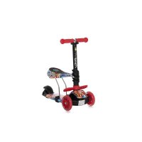 Trotineta pentru copii Smart Plus Red Graffiti, 3 roti cu LED, scaun reglabil si detasabil, maner parental reglabil, ghidon reglabil, greutate suportata 20 kg, varsta 3 ani+ - 4