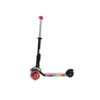 Trotineta pentru copii Smart Plus Red Graffiti, 3 roti cu LED, scaun reglabil si detasabil, maner parental reglabil, ghidon reglabil, greutate suportata 20 kg, varsta 3 ani+ - 6