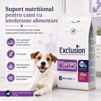 EXCLUSION Monoprotein VD Hypoallergenic Small, XS-S, Porc și Mazăre, dietă veterinară, hrană uscată fără cereale câini, alergii, 7kg - 3