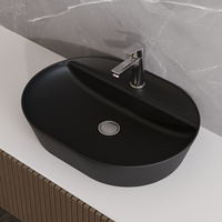 Lavoar de baie Celesta Vista 60 x 45 x 11.5 cm, ceramica negru mat - 2