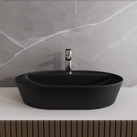 Lavoar de baie Celesta Vista 60 x 45 x 11.5 cm, ceramica negru mat - 3