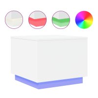 Masa de cafea LED, Alb, 50x50x40 cm - Moderna si Versatila - 1