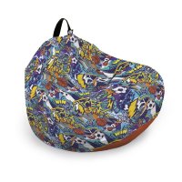Husa fotoliu Puf Bean Bag tip Para XL fara umplutura Graffiti Sport - 6
