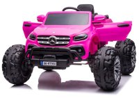 Masinuta electrica Mercedes X-Class Monster Truck, 180W, 4x4, roti moi, scaun tapitat, telecomanda, light pink - 1