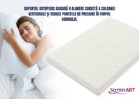 Saltea cu spuma poliuretanica Somnart Optimax Ortopedic 150x190x18 cm ortopedica cu husa detasabila si lavabila - 3
