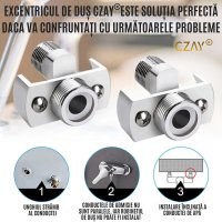 Excentric Reglabil Baterie Dus CZAY®, Racord Unghi Ajustare 0-40º, Accesoriu Instalare Robinet, Lungime Filet 25mm Cupru - 5