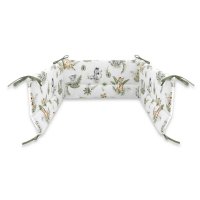 Aparatoare patut Qmini, Safari, Bumbac Oeko-Tex, 180x30 cm, cu panglici - 1