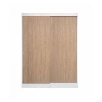 Dulap RODOS 01, usi glisante, corp alb + usi sonoma, 150x60x200 cm - 1