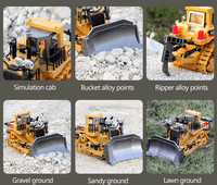 Buldozer telecomandat cu lumini LED si sunete, incarcabil USB, multiple functii - 4
