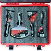 Set profesional de spacluri inox Olejnik, 5 buc, cu razuitor si spatula multifunctionala - 3