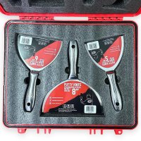 Set profesional de spacluri inox Olejnik, 5 buc, cu razuitor si spatula multifunctionala - 4