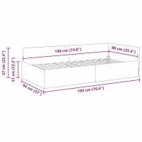 Cadru de pat coltar cu headboard Manual Gri inchis 90 x 190 cm - 10