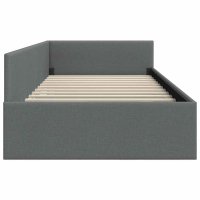 Cadru de pat coltar cu headboard Manual Gri inchis 90 x 190 cm - 6