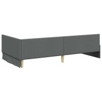 Cadru de pat coltar cu headboard Manual Gri inchis 90 x 190 cm - 7