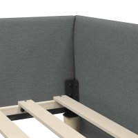 Cadru de pat coltar cu headboard Manual Gri inchis 90 x 190 cm - 8