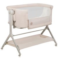 Patut co-sleeper Lionelo Leonie Plus Beige Sand, pliabil, cu functie de leganare si inclinare reglabila - 1