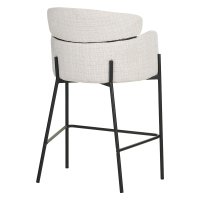 Scaun bar Tolerse tesatura bej picioare metal negru 55x60x97 cm - 2