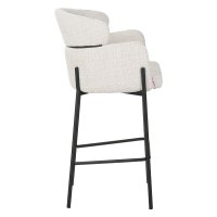Scaun bar Tolerse tesatura bej picioare metal negru 55x60x97 cm - 3