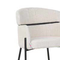 Scaun bar Tolerse tesatura bej picioare metal negru 55x60x97 cm - 6