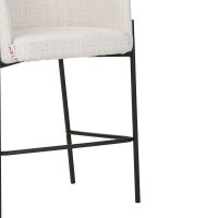 Scaun bar Tolerse tesatura bej picioare metal negru 55x60x97 cm - 7