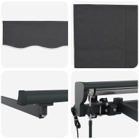 Cortina Retractabila Manuala Gri 400 x 300 cm din Aluminiu si Tesatura - 10