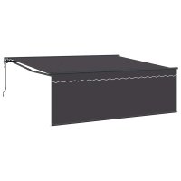 Cortina Retractabila Manuala Gri 400 x 300 cm din Aluminiu si Tesatura - 2