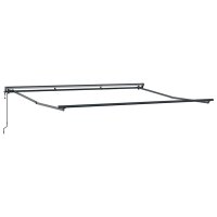 Cortina Retractabila Manuala Gri 400 x 300 cm din Aluminiu si Tesatura - 6