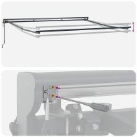 Cortina Retractabila Manuala Gri 400 x 300 cm din Aluminiu si Tesatura - 12
