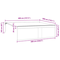Cortina Retractabila Manuala Gri 400 x 300 cm din Aluminiu si Tesatura - 13