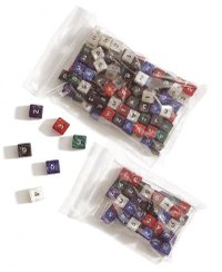 Set de zaruri patrate cu numere, 16mm - 2 bucati - 1