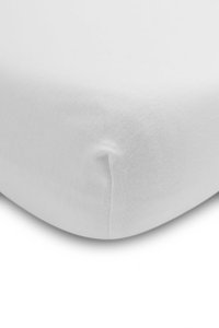 Cearsaf din bumbac Sensillo Jersey Deluxe Alb 120x60 cm cu elastic roata - 1