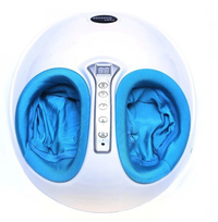 Aparat de masaj pentru picioare Shiatsu 3 trepte intensitate telecomanda 40 W alb/albastru - 1