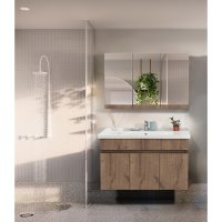 Set mobilier de baie Mona, 105 cm, finisaj nuc - 1