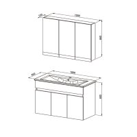 Set mobilier de baie Mona, 105 cm, finisaj nuc - 2